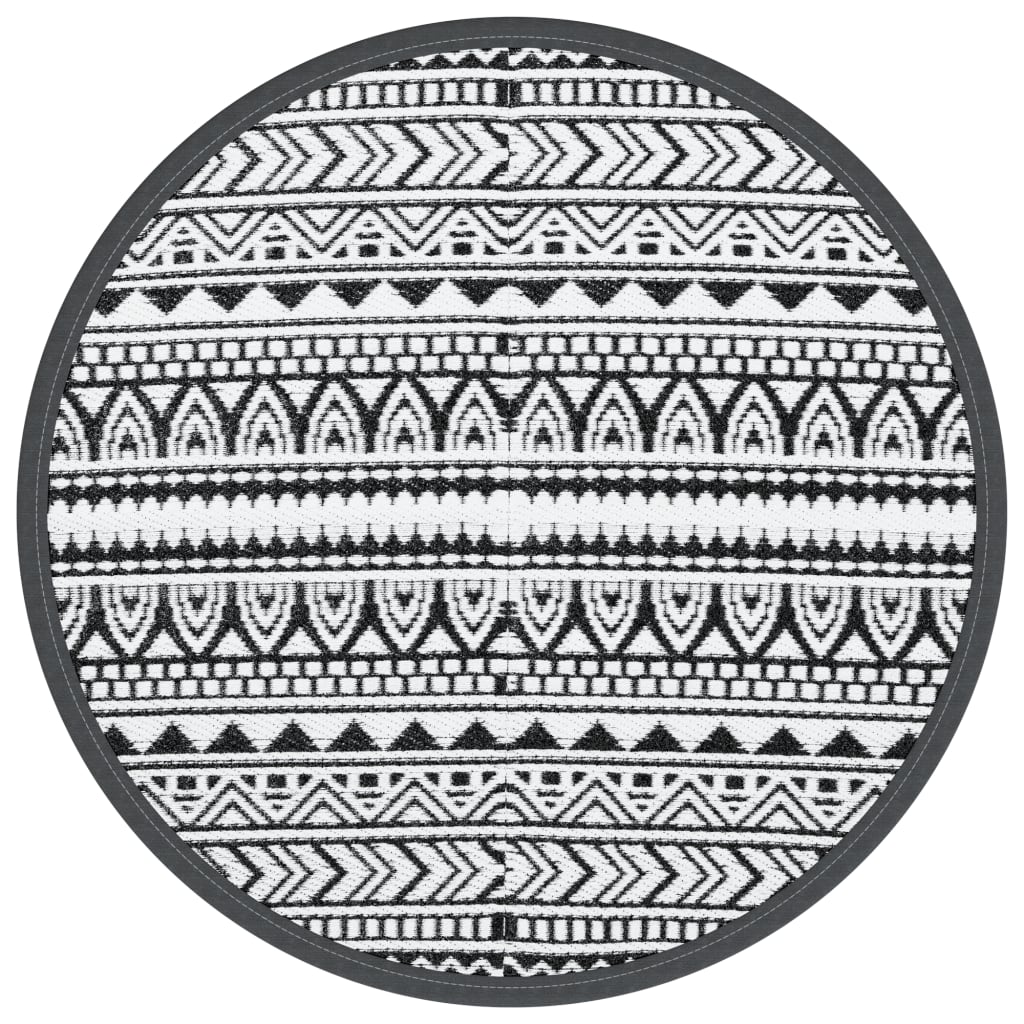 vidaXL Covor de exterior, ARAKIL negru, Ø160 cm, PP vidaXL Covor de exterior, ARAKIL negru, Ø160 cm, PP