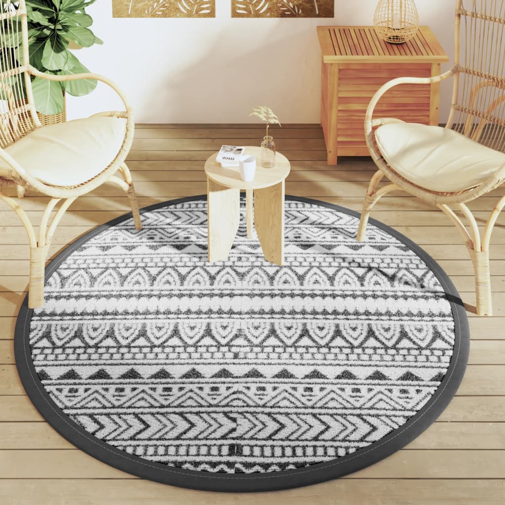 vidaXL Covor de exterior, ARAKIL negru, Ø160 cm, PP vidaXL Covor de exterior, ARAKIL negru, Ø160 cm, PP