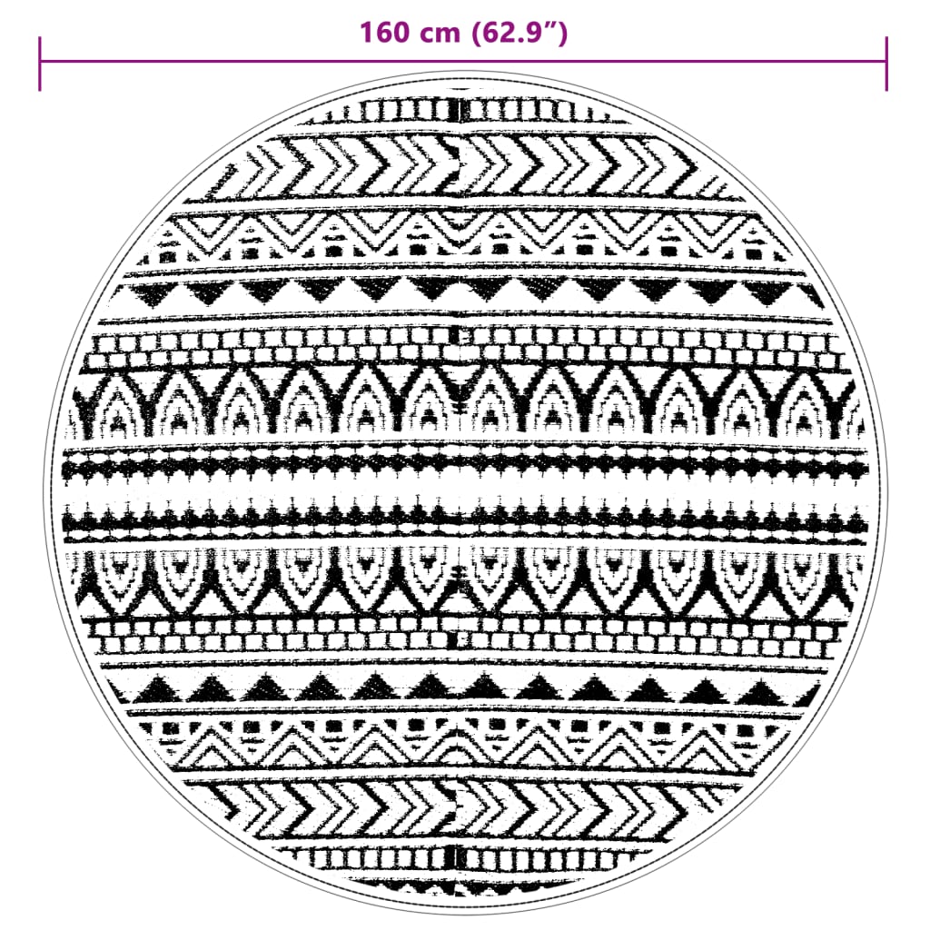 vidaXL Covor de exterior, ARAKIL negru, Ø160 cm, PP vidaXL Covor de exterior, ARAKIL negru, Ø160 cm, PP