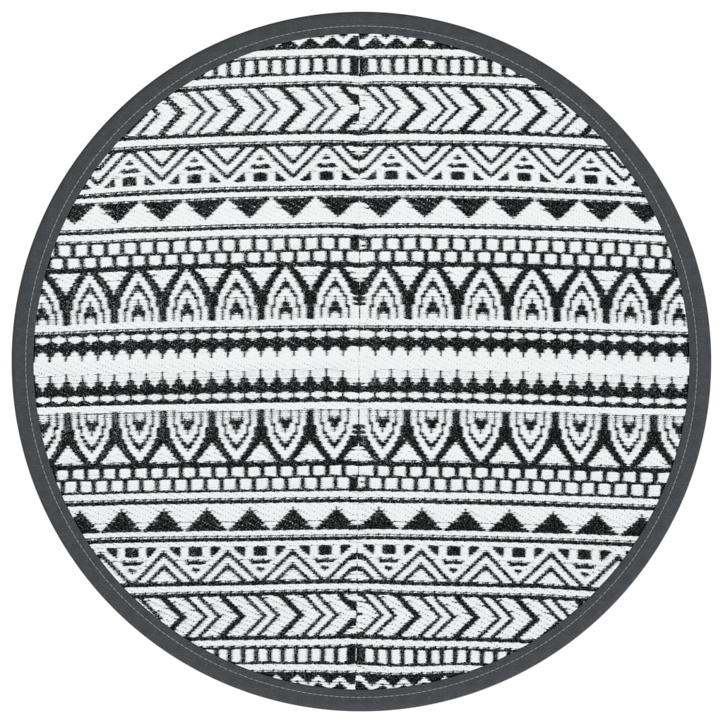 vidaXL Covor de exterior, ARAKIL negru, Ø200 cm, PP vidaXL Covor de exterior, ARAKIL negru, Ø200 cm, PP