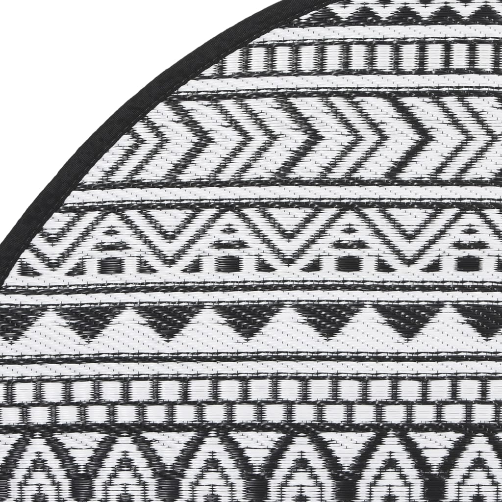vidaXL Covor de exterior, ARAKIL negru, Ø200 cm, PP vidaXL Covor de exterior, ARAKIL negru, Ø200 cm, PP
