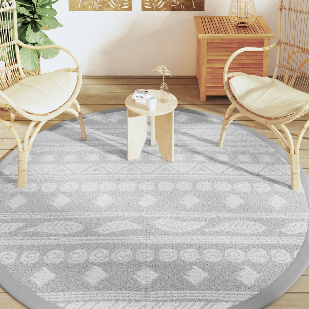 vidaXL Covor de exterior, ARAKIL gri, Ø200 cm, PP vidaXL Covor de exterior, ARAKIL gri, Ø200 cm, PP