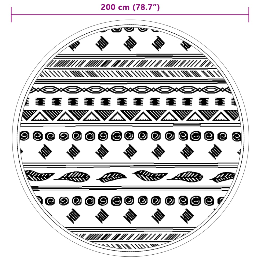 vidaXL Covor de exterior, ARAKIL gri, Ø200 cm, PP vidaXL Covor de exterior, ARAKIL gri, Ø200 cm, PP