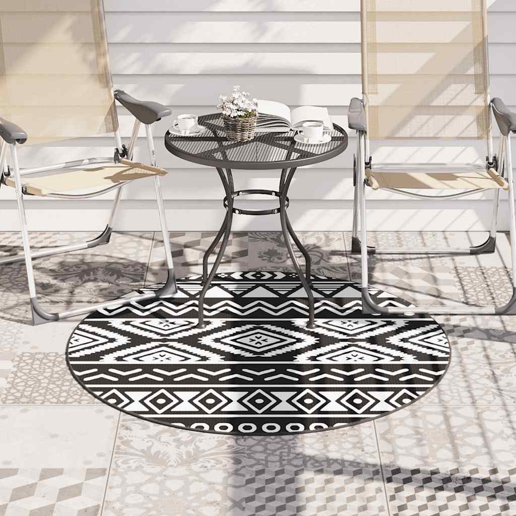vidaXL Covor de exterior, ARAKIL negru, Ø120 cm, PP