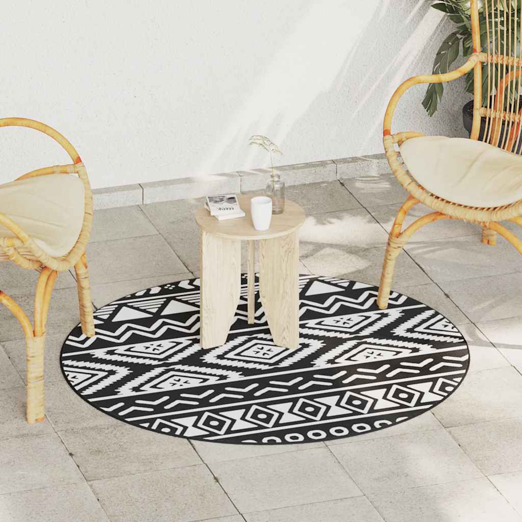 vidaXL Covor de exterior, ARAKIL negru, Ø120 cm, PP