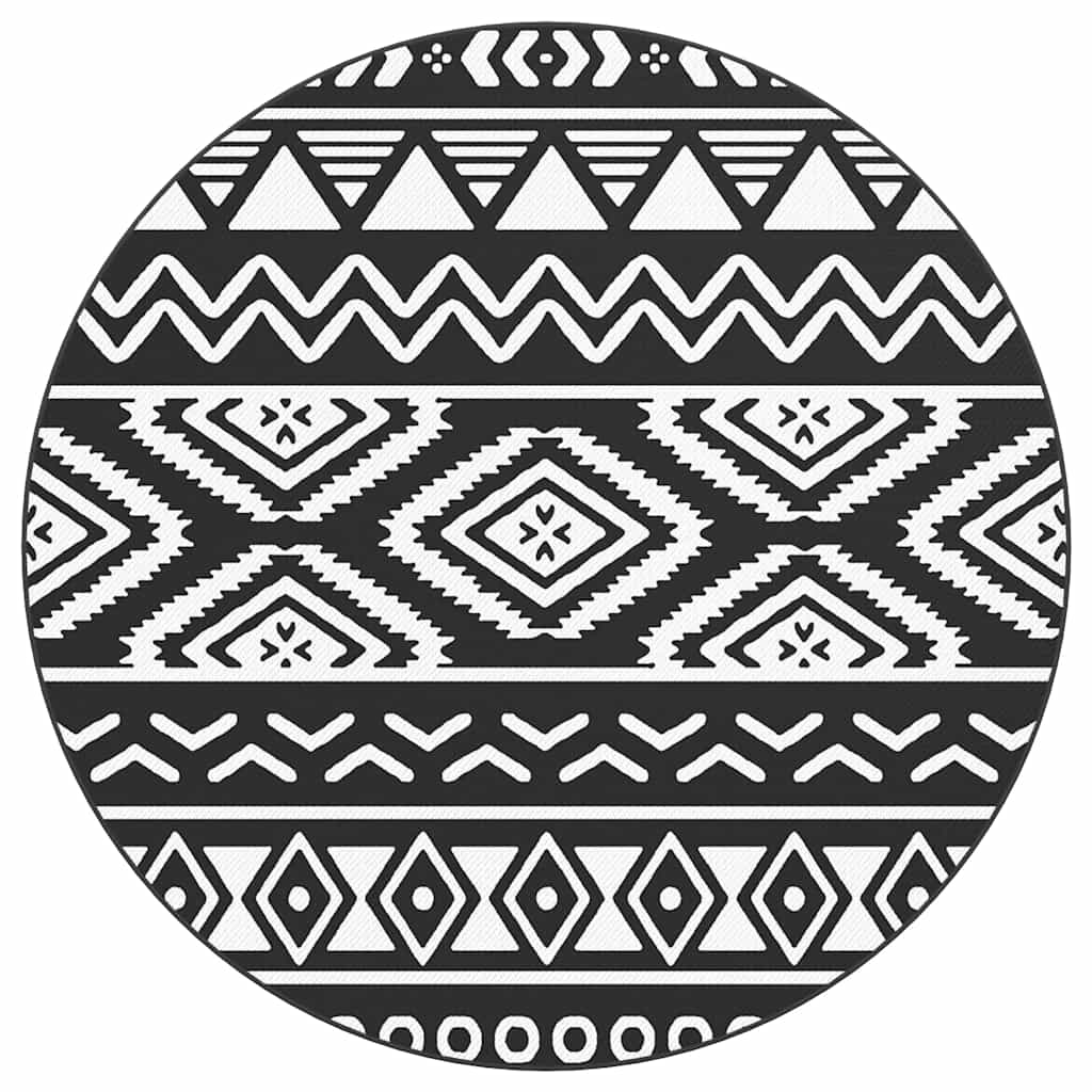 vidaXL Covor de exterior, ARAKIL negru, Ø200 cm, PP vidaXL Covor de exterior, ARAKIL negru, Ø200 cm, PP