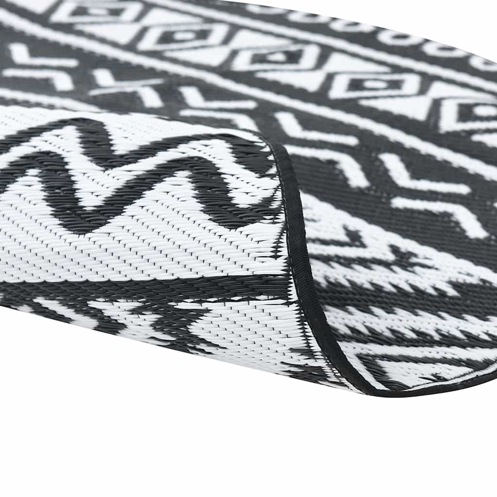 vidaXL Covor de exterior, ARAKIL negru, Ø200 cm, PP vidaXL Covor de exterior, ARAKIL negru, Ø200 cm, PP