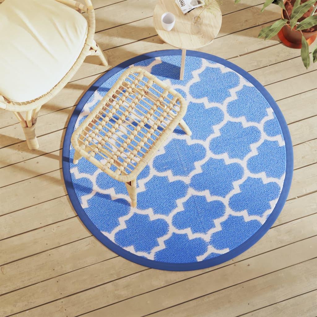 vidaXL Covor de exterior, ARAKIL albastru, Ø120 cm, PP vidaXL Covor de exterior, ARAKIL albastru, Ø120 cm, PP