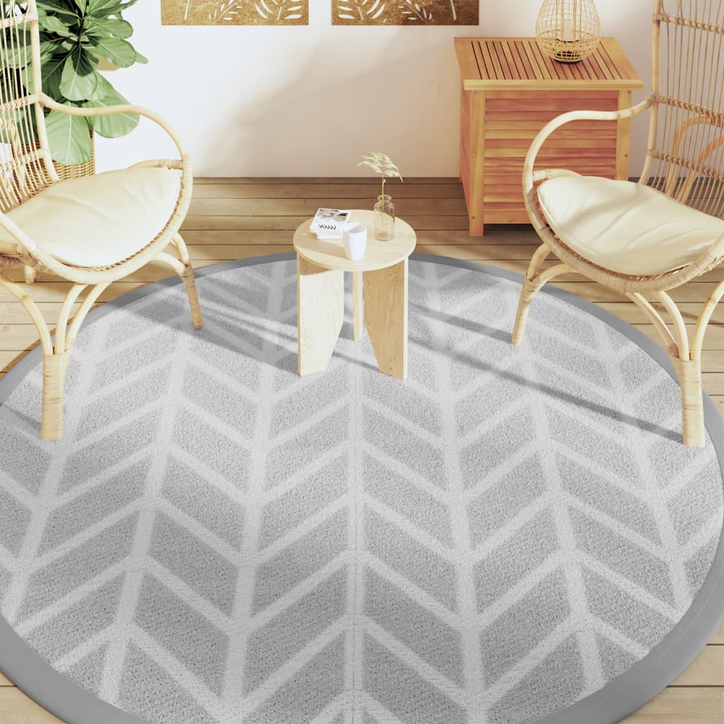 vidaXL Covor de exterior, ARAKIL gri, Ø200 cm, PP vidaXL Covor de exterior, ARAKIL gri, Ø200 cm, PP
