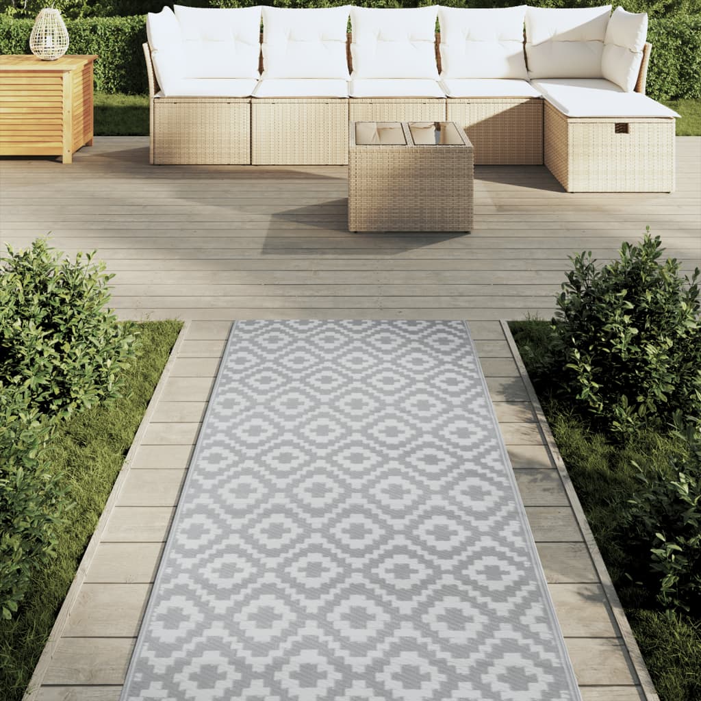 vidaXL Covor de exterior, ARAKIL gri, 80x250 cm, PP vidaXL Covor de exterior, ARAKIL gri, 80x250 cm, PP