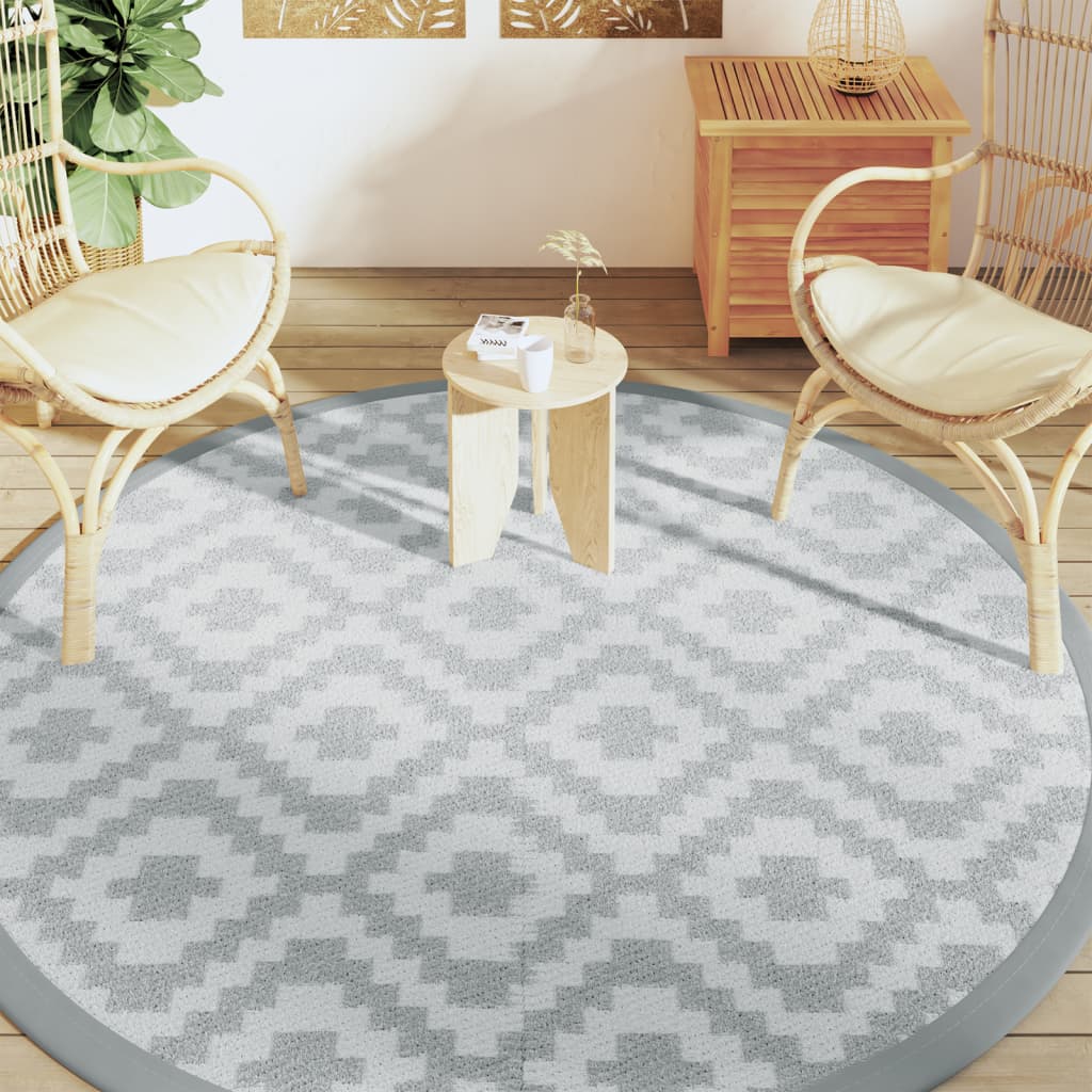 vidaXL Covor de exterior, ARAKIL gri, Ø200 cm, PP vidaXL Covor de exterior, ARAKIL gri, Ø200 cm, PP