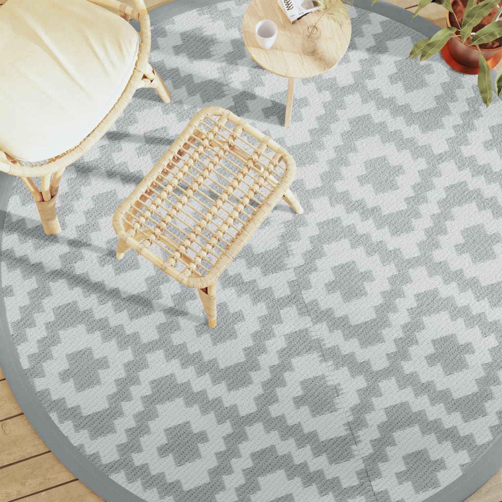 vidaXL Covor de exterior, ARAKIL gri, Ø200 cm, PP vidaXL Covor de exterior, ARAKIL gri, Ø200 cm, PP