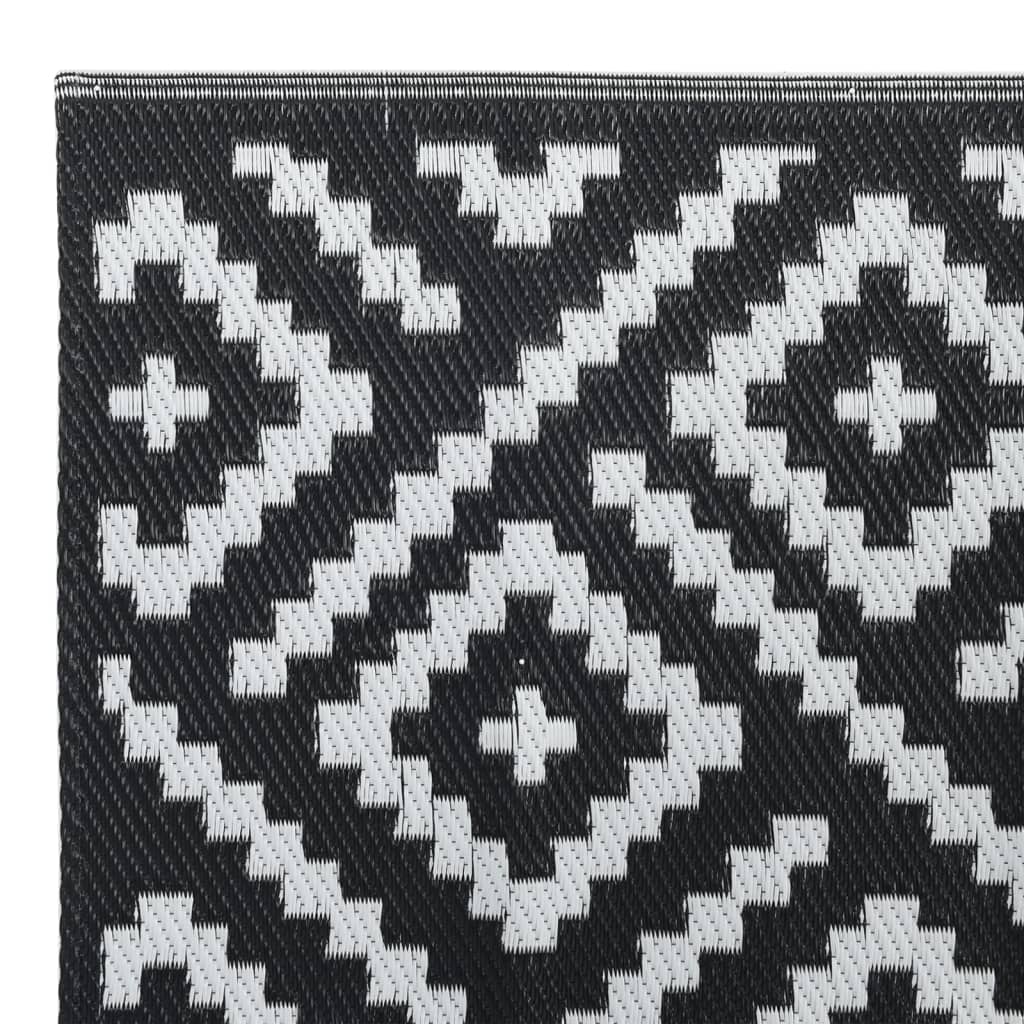 vidaXL Covor de exterior, ARAKIL alb și negru, 80x150 cm, PP vidaXL Covor de exterior, ARAKIL alb și negru, 80x150 cm, PP