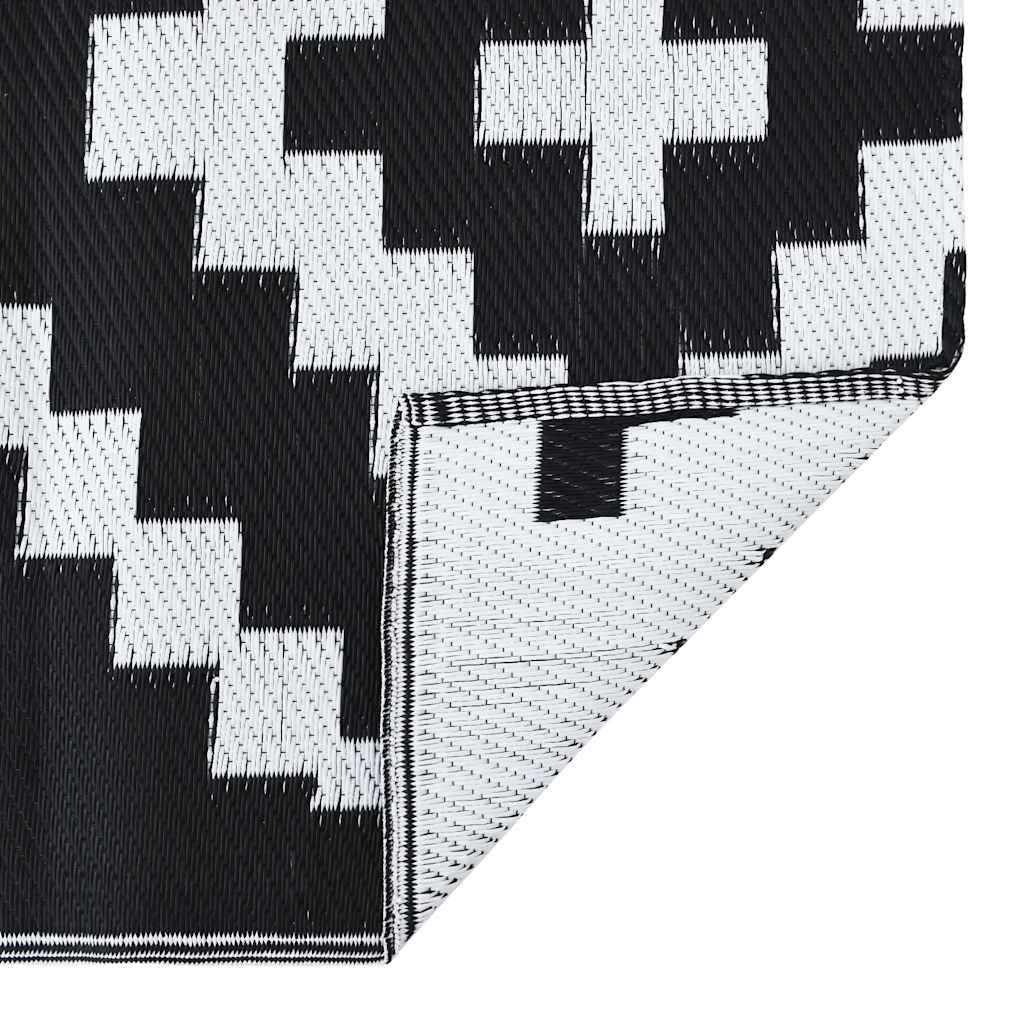 vidaXL Covor de exterior, ARAKIL alb și negru, 120x180 cm, PP vidaXL Covor de exterior, ARAKIL alb și negru, 120x180 cm, PP
