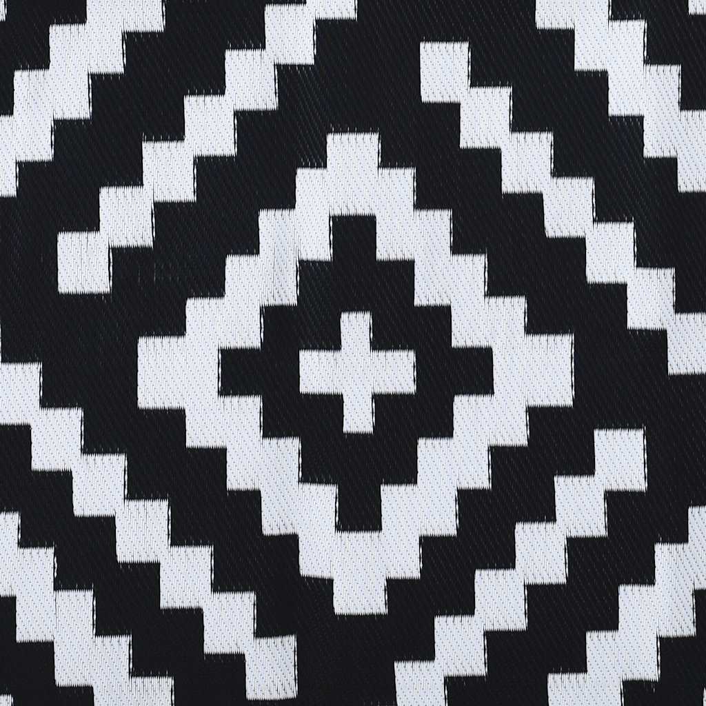vidaXL Covor de exterior, ARAKIL alb și negru, 120x180 cm, PP vidaXL Covor de exterior, ARAKIL alb și negru, 120x180 cm, PP