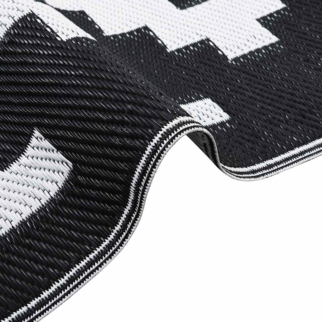 vidaXL Covor de exterior, ARAKIL alb și negru, 160x230 cm, PP vidaXL Covor de exterior, ARAKIL alb și negru, 160x230 cm, PP