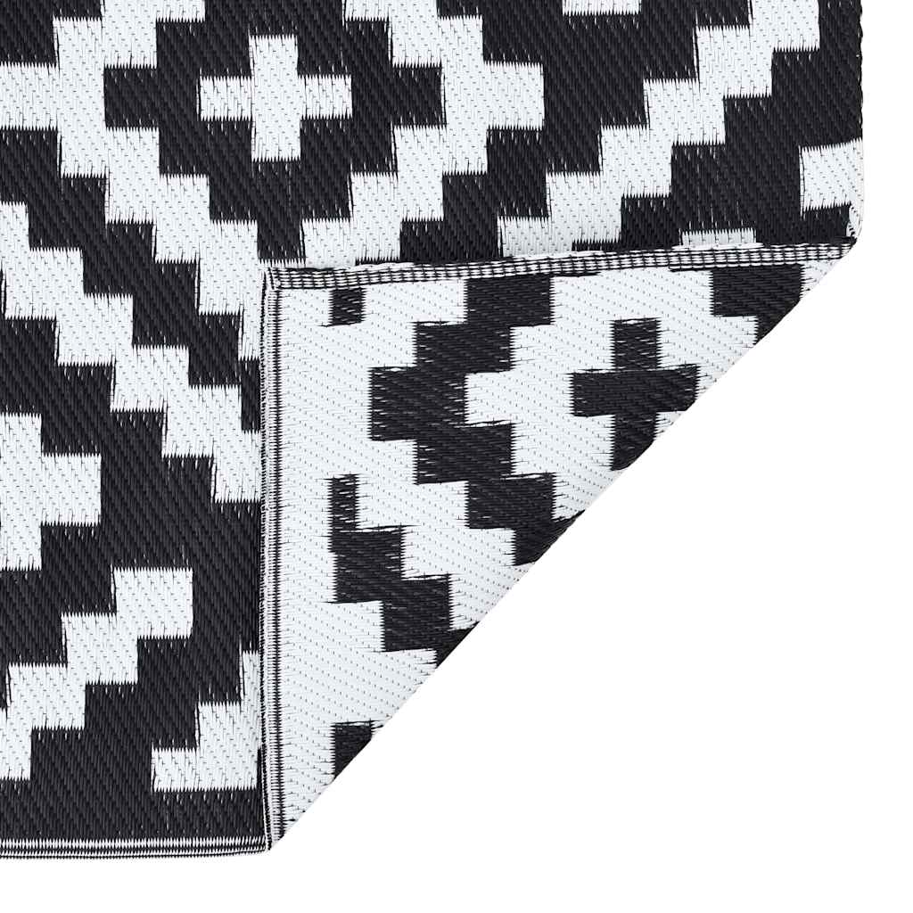 vidaXL Covor de exterior, ARAKIL alb și negru, 160x230 cm, PP vidaXL Covor de exterior, ARAKIL alb și negru, 160x230 cm, PP
