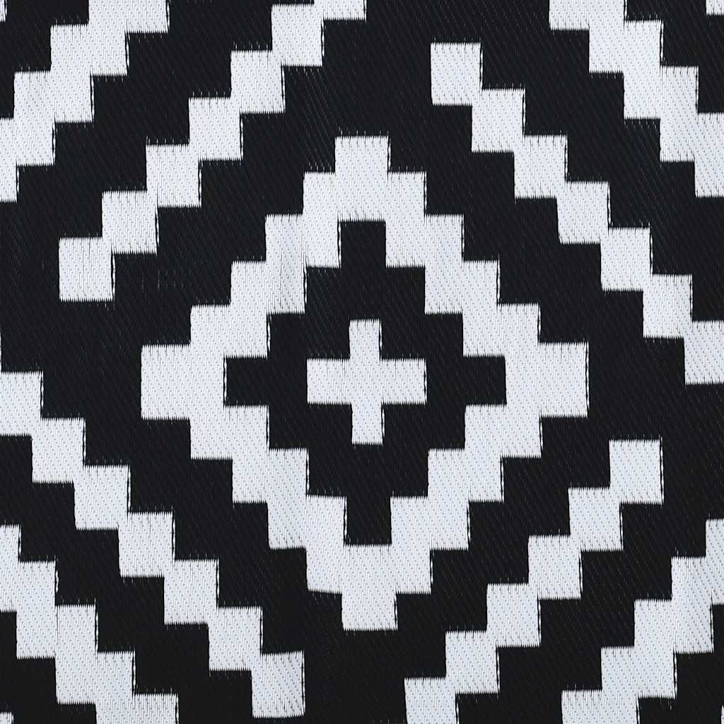 vidaXL Covor de exterior, ARAKIL alb și negru, 190x290 cm, PP vidaXL Covor de exterior, ARAKIL alb și negru, 190x290 cm, PP