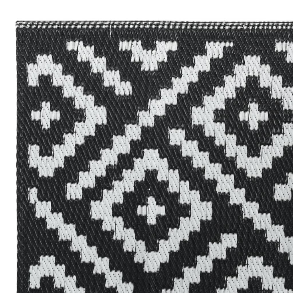 vidaXL Covor de exterior, ARAKIL alb și negru, 80x250 cm, PP vidaXL Covor de exterior, ARAKIL alb și negru, 80x250 cm, PP