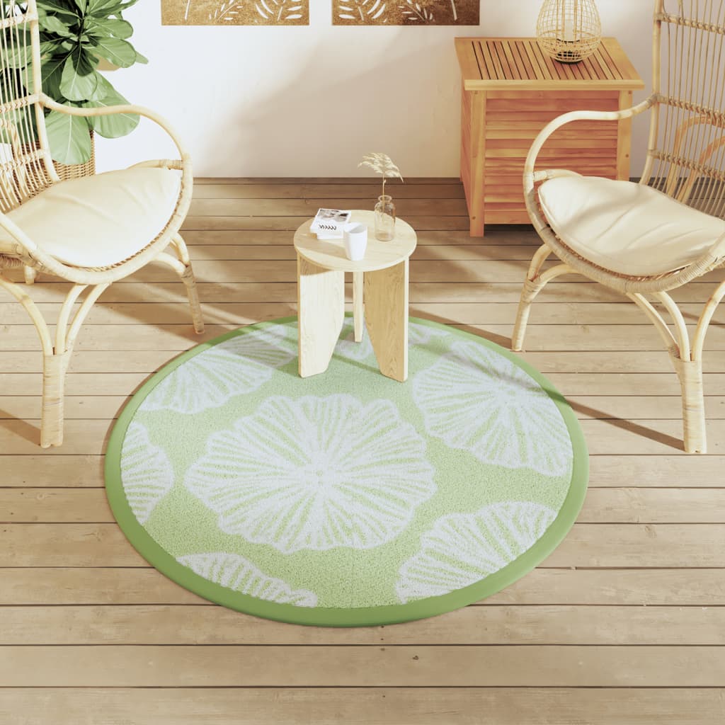vidaXL Covor de exterior, ARAKIL verde, Ø120 cm, PP vidaXL Covor de exterior, ARAKIL verde, Ø120 cm, PP