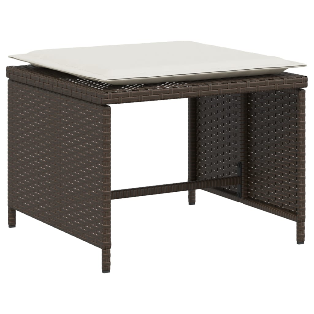 vidaXL Scaun de grădină cu taburet, maro, poliratan