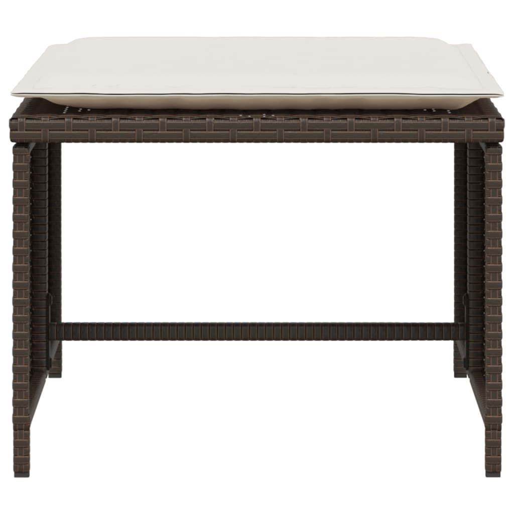 vidaXL Scaun de grădină cu taburet, maro, poliratan