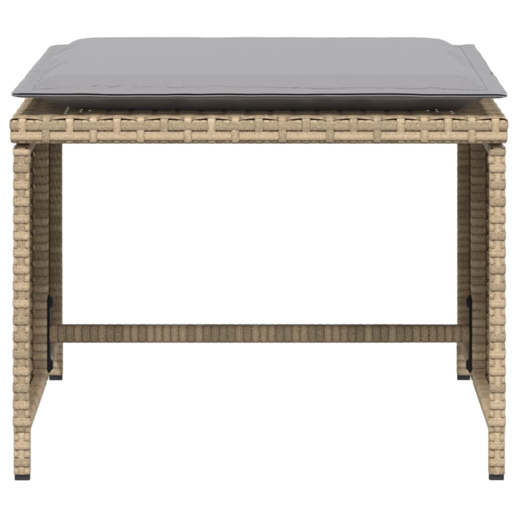 vidaXL Scaun de grădină cu taburet, bej, poliratan