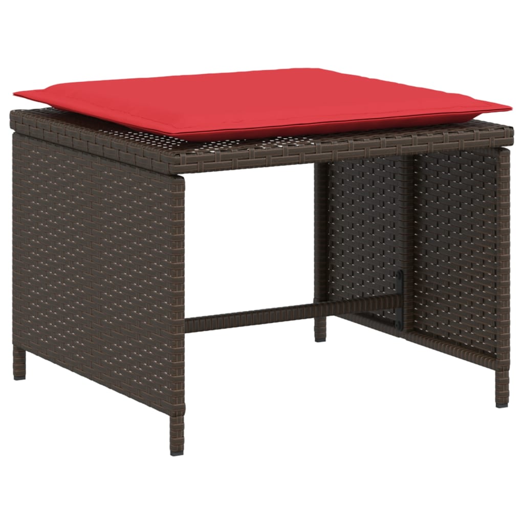 vidaXL Scaun de grădină cu taburet, maro, poliratan