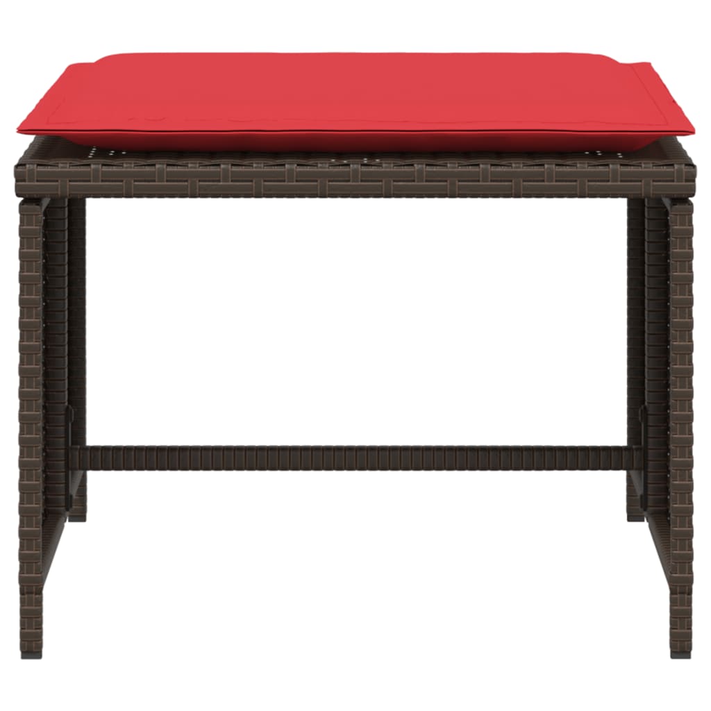 vidaXL Scaun de grădină cu taburet, maro, poliratan