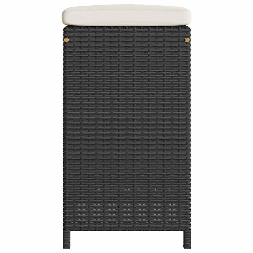 vidaXL Scaune de bar pentru grădină cu perne, 2 buc., negru, poliratan vidaXL Scaune de bar pentru grădină cu perne, 2 buc., negru, poliratan