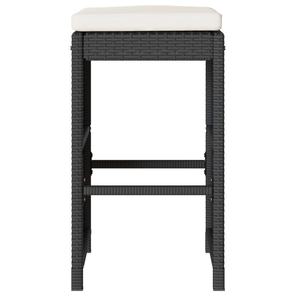 vidaXL Scaune de bar pentru grădină, cu perne, 6 buc. negru, poliratan vidaXL Scaune de bar pentru grădină, cu perne, 6 buc. negru, poliratan