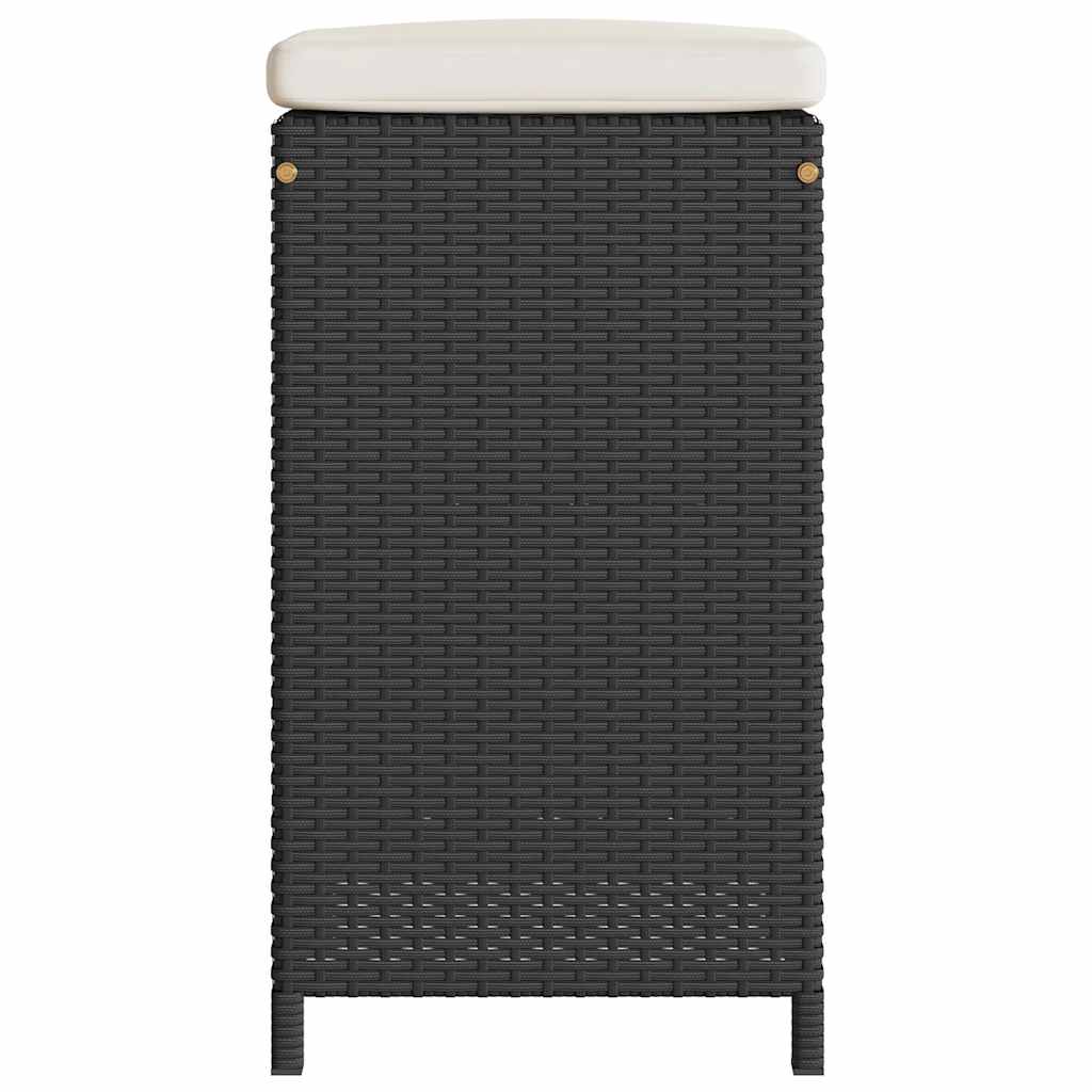 vidaXL Scaune de bar pentru grădină, cu perne, 6 buc. negru, poliratan vidaXL Scaune de bar pentru grădină, cu perne, 6 buc. negru, poliratan