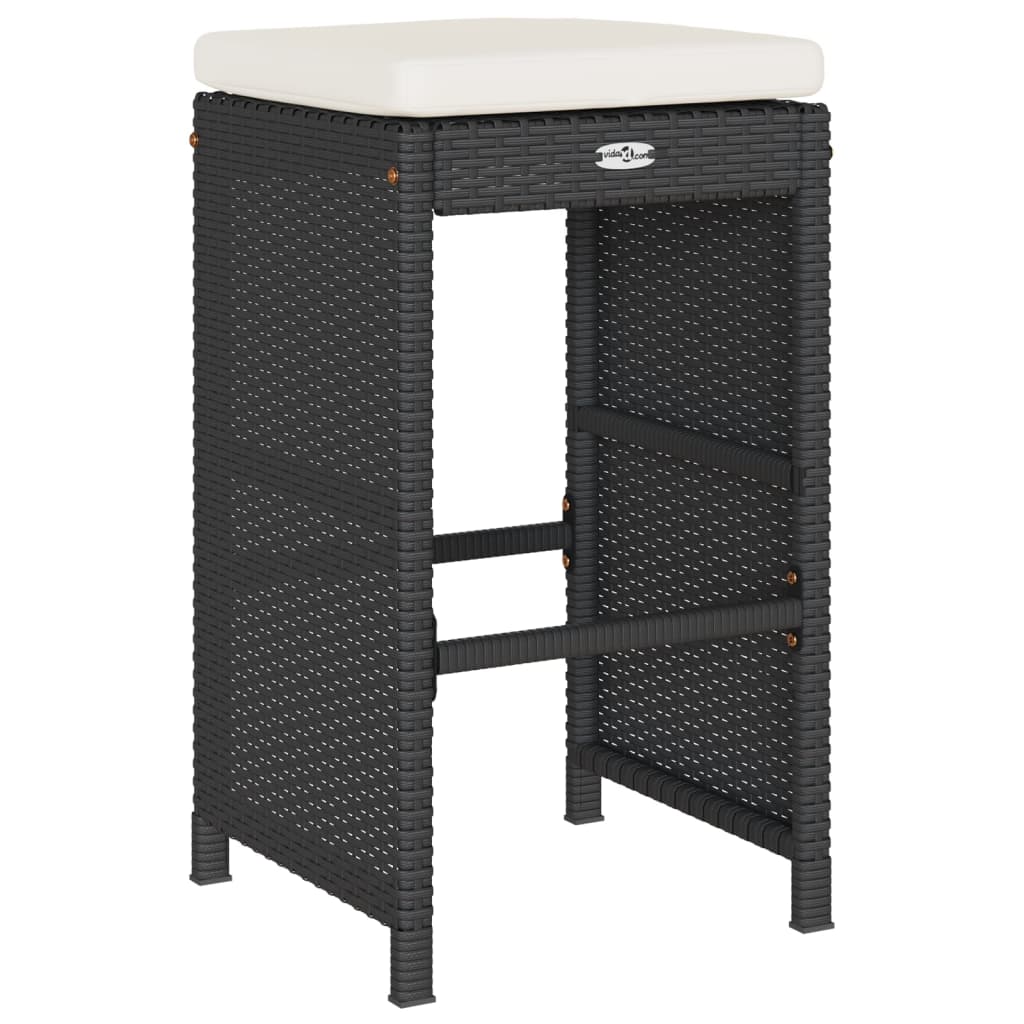 vidaXL Scaune de bar pentru grădină, cu perne, 6 buc. negru, poliratan vidaXL Scaune de bar pentru grădină, cu perne, 6 buc. negru, poliratan