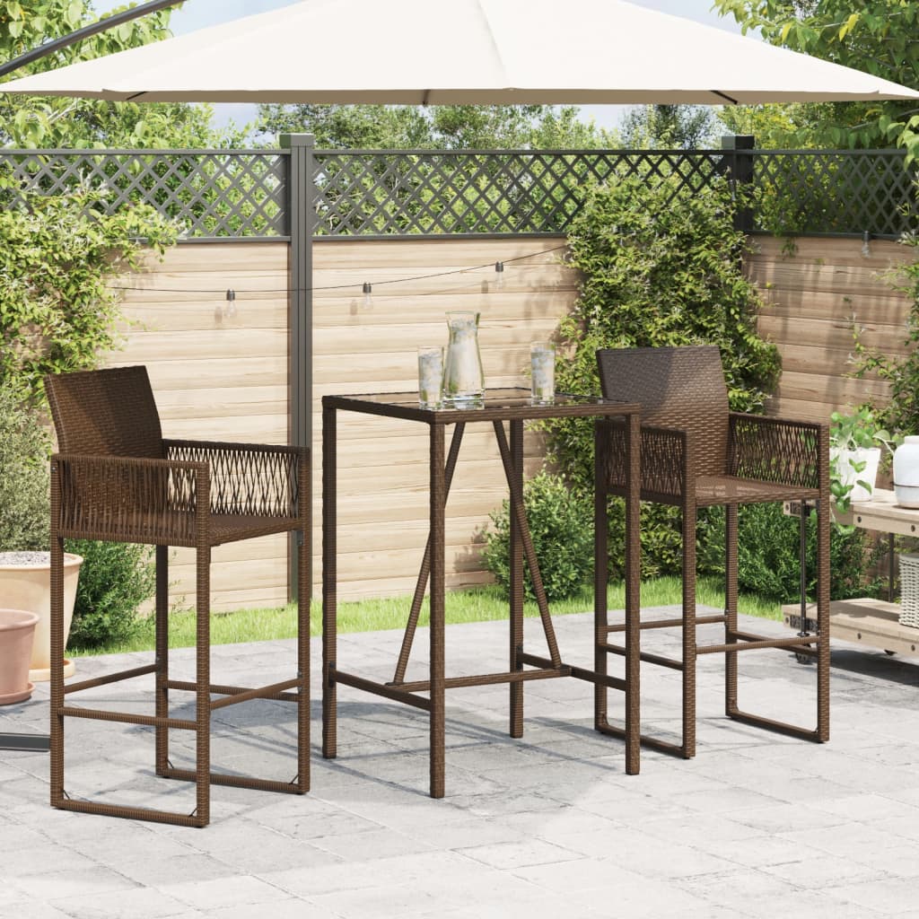 vidaXL Masă de bar de exterior, maro, 70x70x110 cm, poliratan vidaXL Masă de bar de exterior, maro, 70x70x110 cm, poliratan