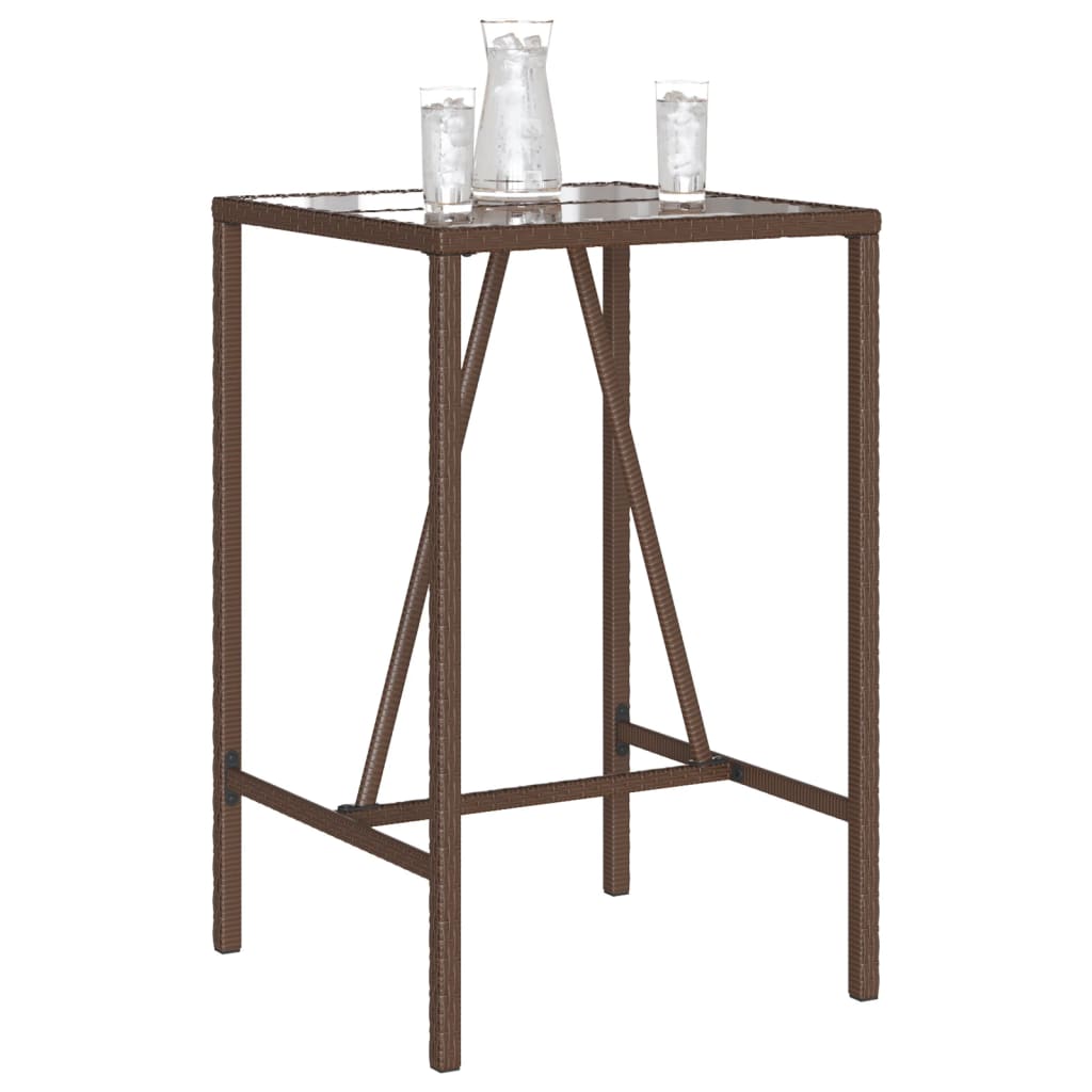 vidaXL Masă de bar de exterior, maro, 70x70x110 cm, poliratan vidaXL Masă de bar de exterior, maro, 70x70x110 cm, poliratan