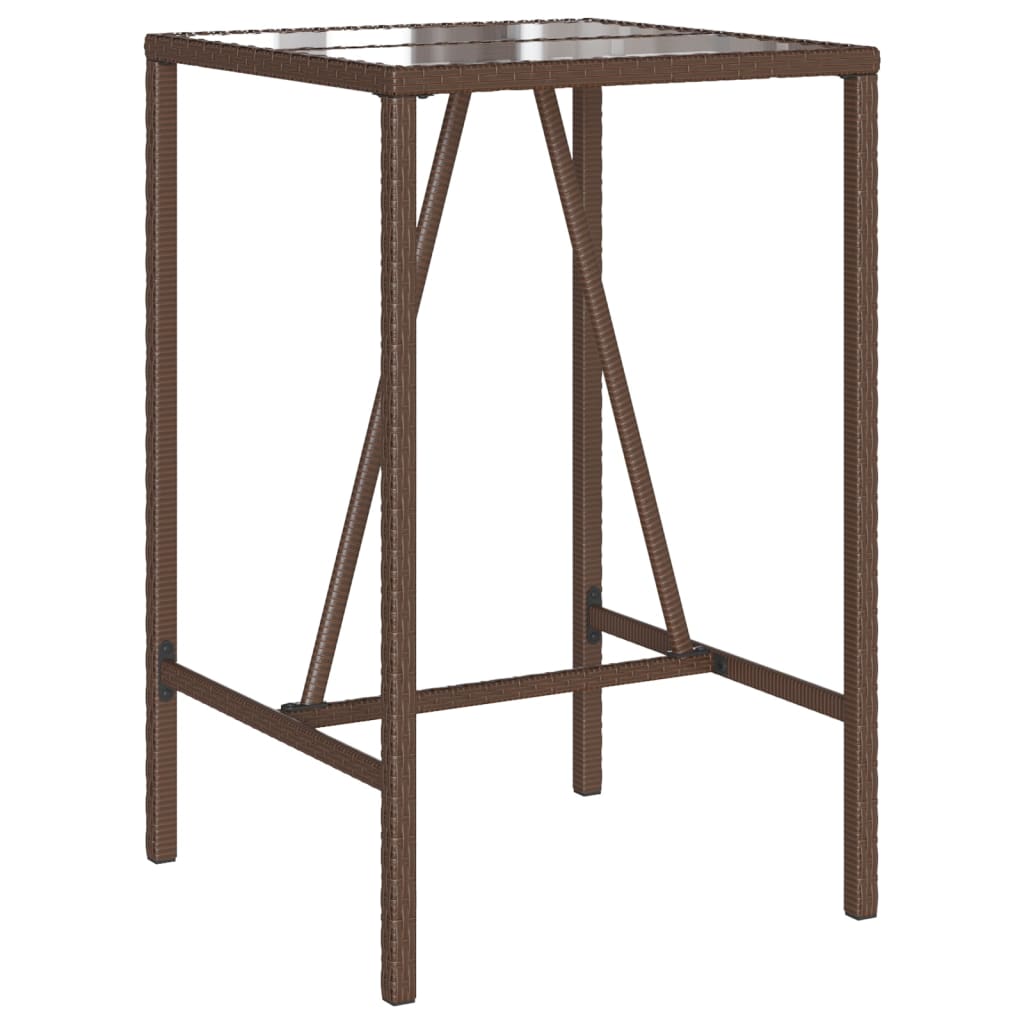 vidaXL Masă de bar de exterior, maro, 70x70x110 cm, poliratan vidaXL Masă de bar de exterior, maro, 70x70x110 cm, poliratan