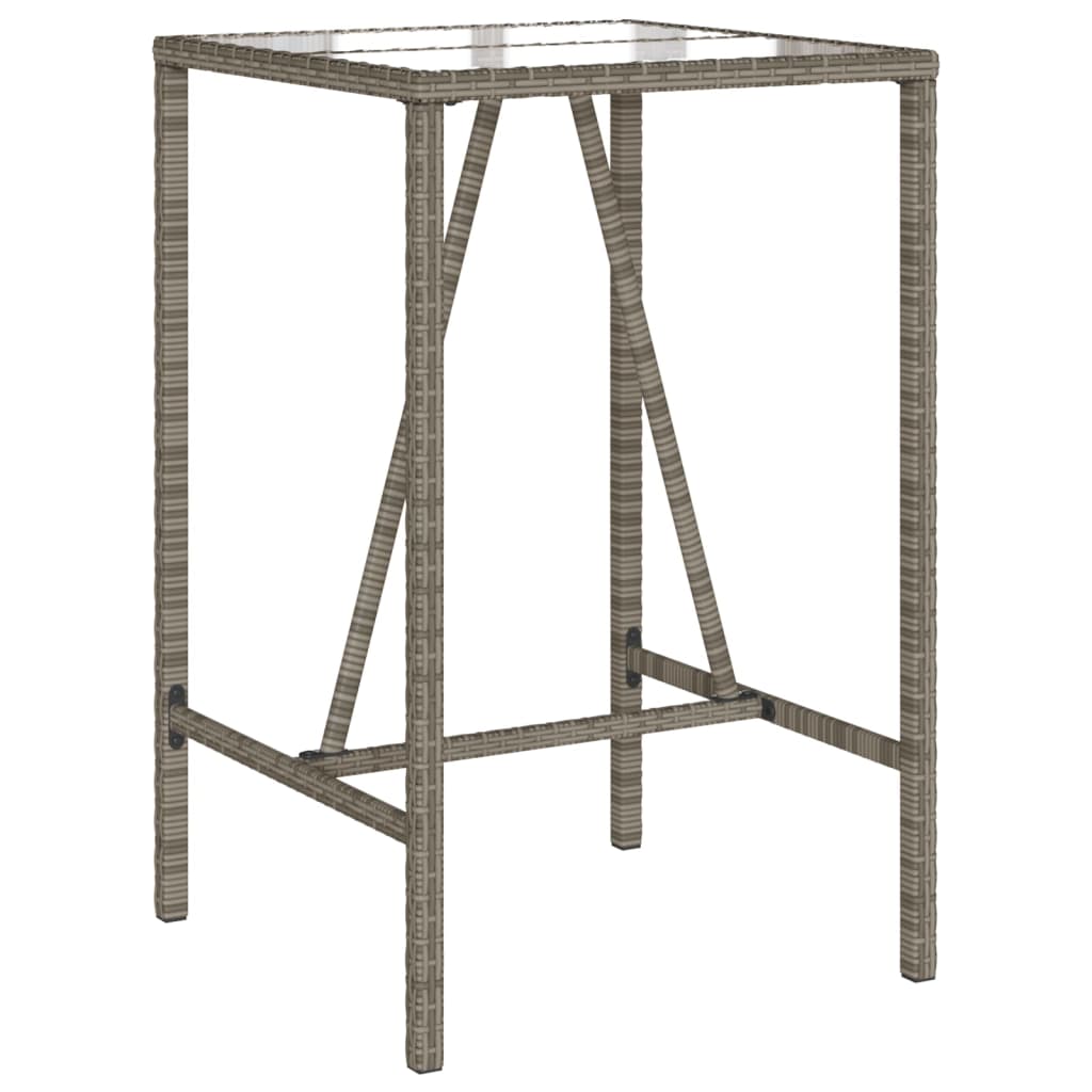 vidaXL Masă de bar de exterior, gri, 70x70x110 cm, poliratan vidaXL Masă de bar de exterior, gri, 70x70x110 cm, poliratan
