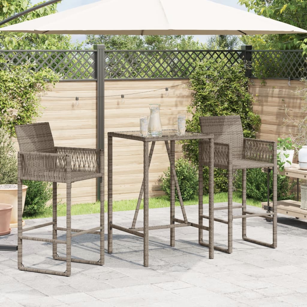 vidaXL Masă de bar de exterior, gri, 70x70x110 cm, poliratan vidaXL Masă de bar de exterior, gri, 70x70x110 cm, poliratan
