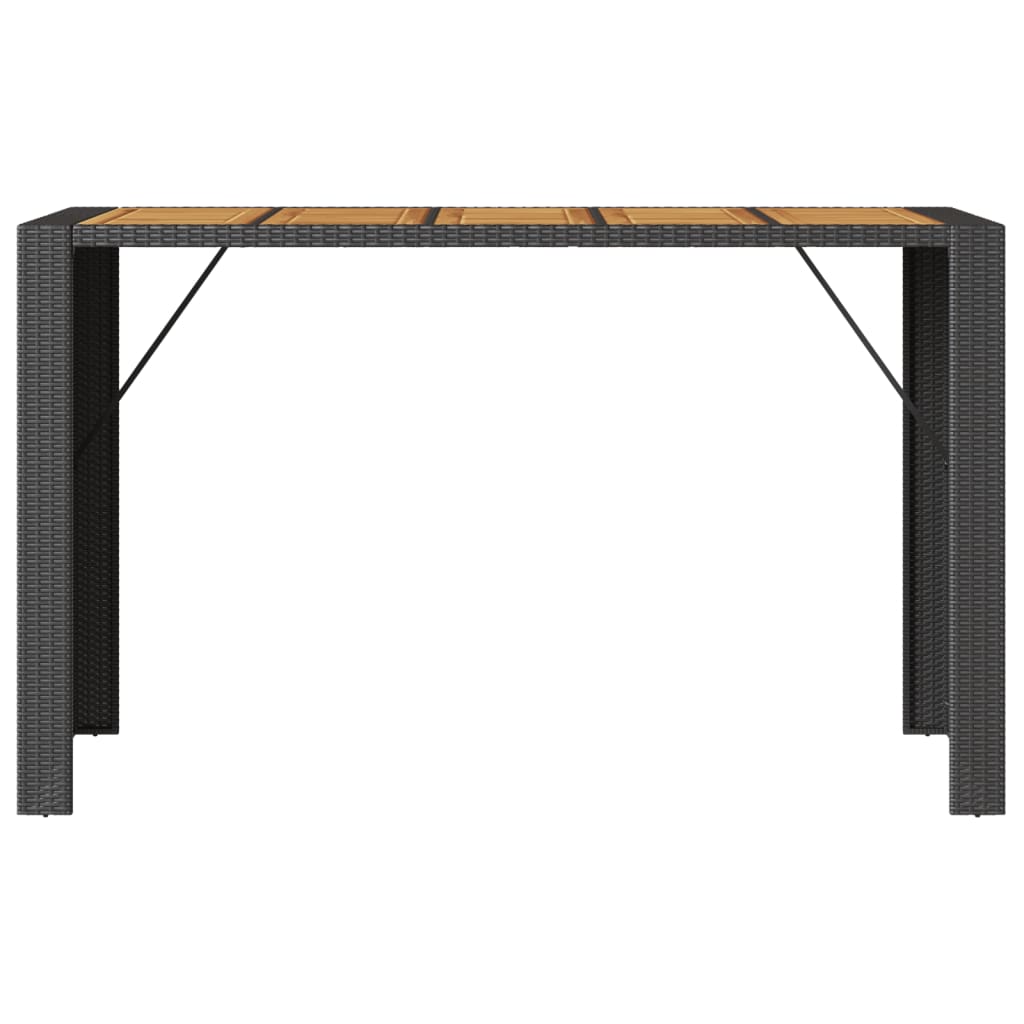 vidaXL Masă bar grădină blat lemn acacia negru 185x80x110 cm poliratan vidaXL Masă bar grădină blat lemn acacia negru 185x80x110 cm poliratan