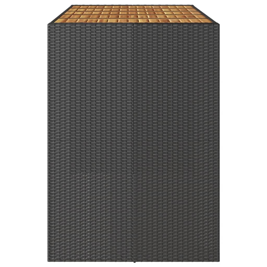 vidaXL Masă bar grădină blat lemn acacia negru 185x80x110 cm poliratan vidaXL Masă bar grădină blat lemn acacia negru 185x80x110 cm poliratan