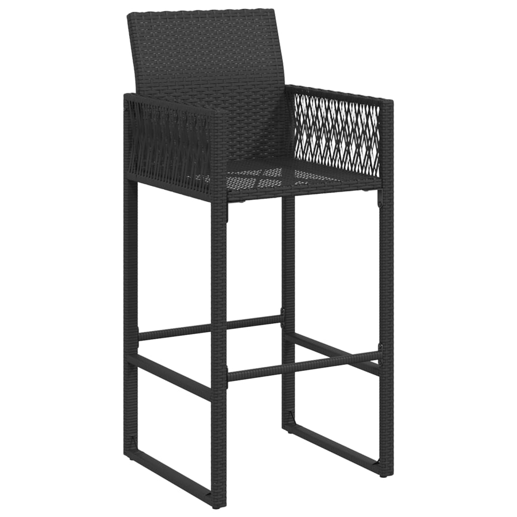 vidaXL Scaune de bar pentru grădină, 2 buc., negru, poliratan vidaXL Scaune de bar pentru grădină, 2 buc., negru, poliratan