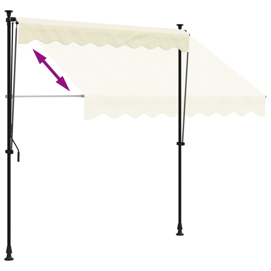 vidaXL Copertină retractabilă, crem, 200x115 cm, țesătură și oțel