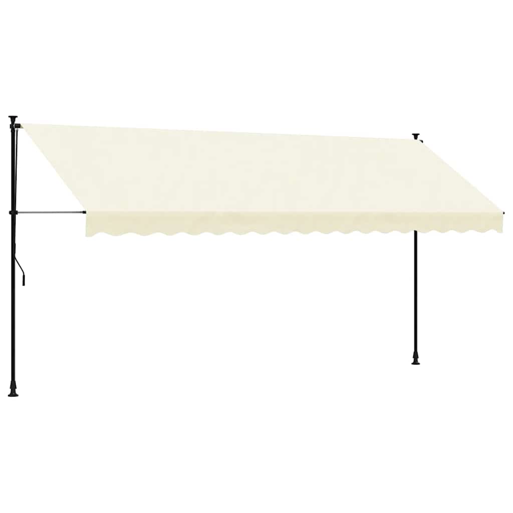 vidaXL Copertină retractabilă, crem, 400x150 cm, țesătură și oțel
