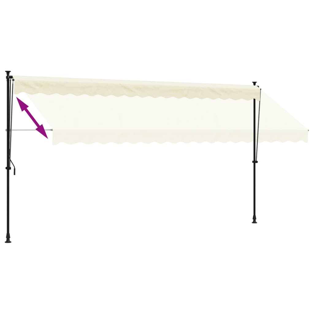 vidaXL Copertină retractabilă, crem, 400x150 cm, țesătură și oțel