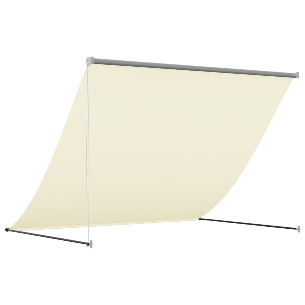 vidaXL Copertină retractabilă, crem, 250x150 cm, țesătură și oțel