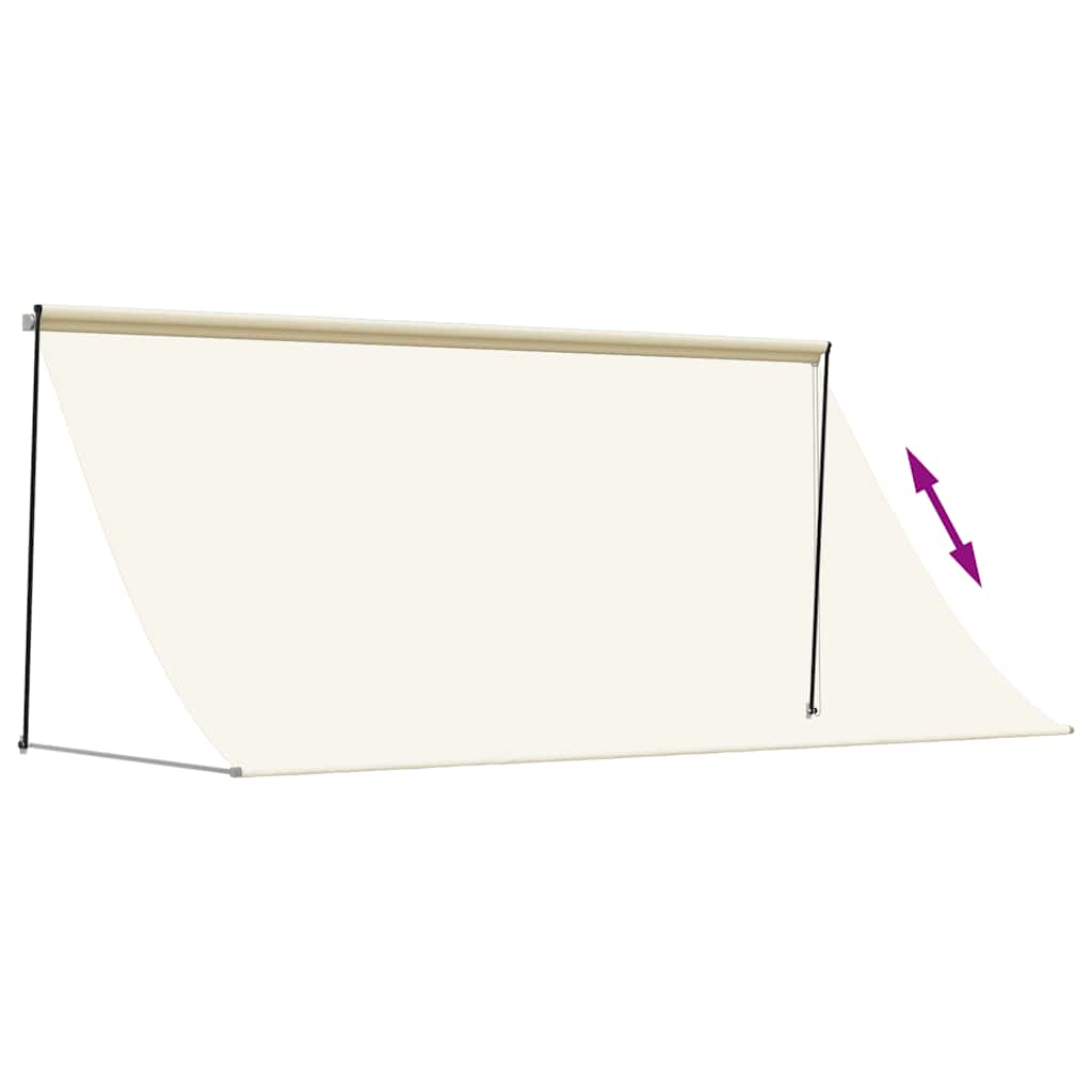 vidaXL Copertină retractabilă, crem, 300x150 cm, țesătură și oțel