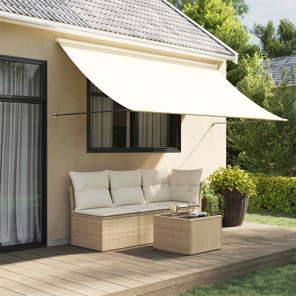 vidaXL Copertină retractabilă, crem, 300x150 cm, țesătură și oțel