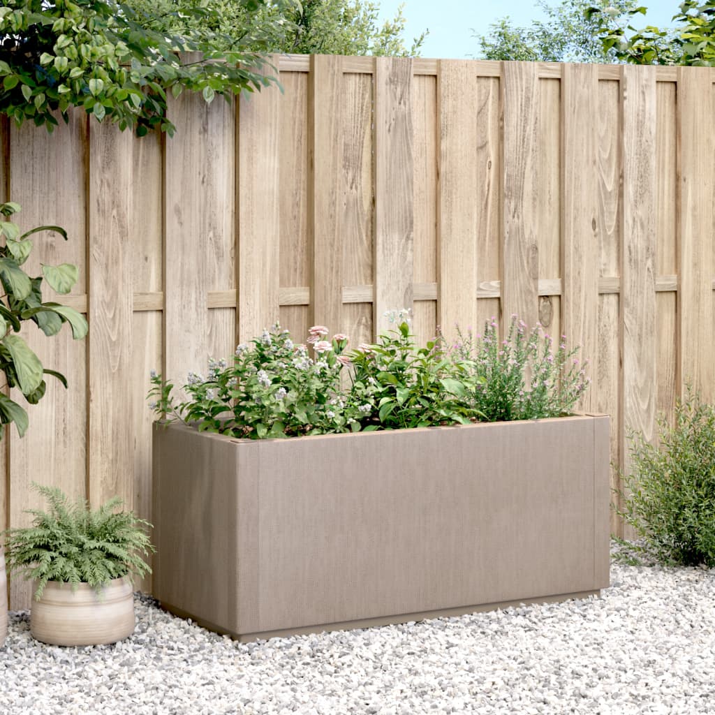 vidaXL Jardinieră de grădină, maro deschis, 80x36x35 cm, PP vidaXL Jardinieră de grădină, maro deschis, 80x36x35 cm, PP
