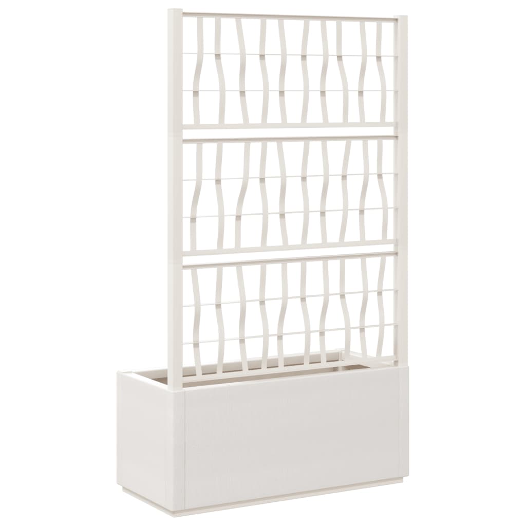 vidaXL Jardinieră de grădină cu spalier, alb, 80x36x140 cm, PP vidaXL Jardinieră de grădină cu spalier, alb, 80x36x140 cm, PP