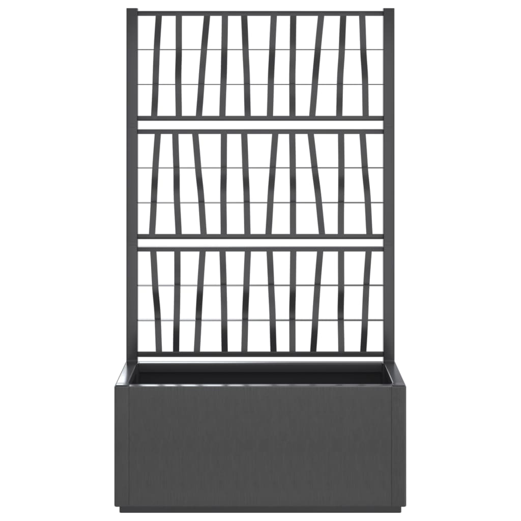 vidaXL Jardinieră de grădină cu spalier, gri închis, 80x36x140 cm, PP